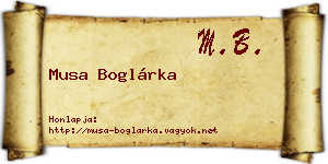 Musa Boglárka névjegykártya
