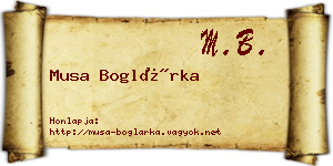 Musa Boglárka névjegykártya